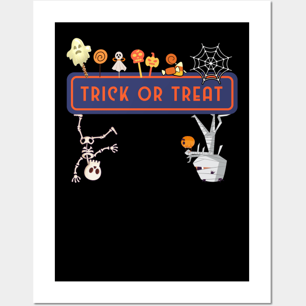 Trick or Treat - Kids Design - Spooky Halloween Wall Art by 3dozecreations